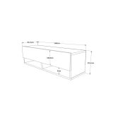 Mueble Mesa TV Moderno con 1 Puerta y Estantes en Melamina Color Antracita y Cambria - 100x31.5x29.6cm