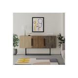 Buffet Moderno de 2 Puertas Color Natural -Nogal
