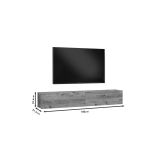 Mueble de TV de Pared moderno Color Roble con 2 Cajones