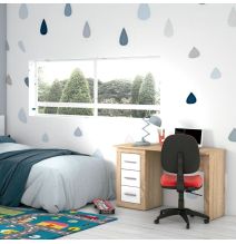 Escritorio Moderno de 3 Cajones - Acabado Cambria Blanco de Alta Calidad - 120 cm de Ancho, 50 cm de Fondo, 72 cm de Alto