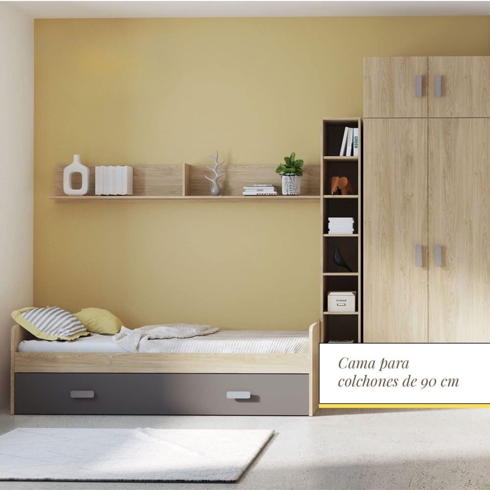 Cama Nido de Melamina Color Puccini Grafito