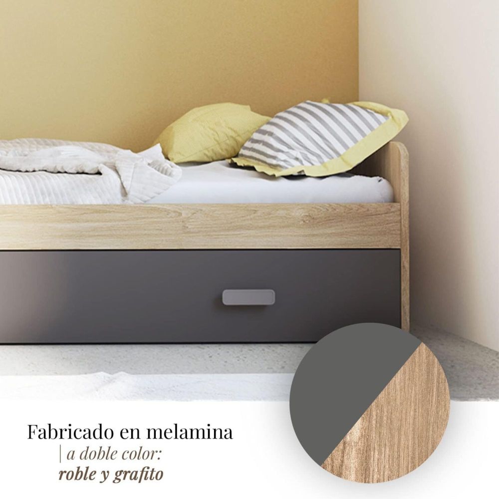 Cama Nido de Melamina Color Puccini Grafito