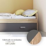 Cama Nido de Melamina Color Puccini Grafito