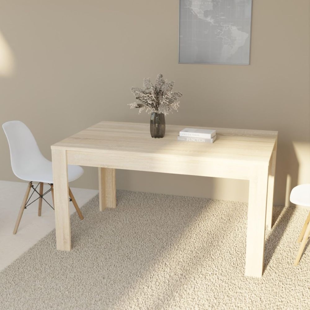 Mesa de Comedor, Mesa de Salón Fija, Color Cambria, Medidas: 140 cm (Largo) x 80 cm (Ancho) x 75 cm (Alto)
