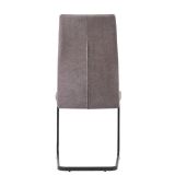 Pack de 4 Sillas de Madera con Relleno de Espuma, Tapizadas en Tela Gris, 44x60x99 cm