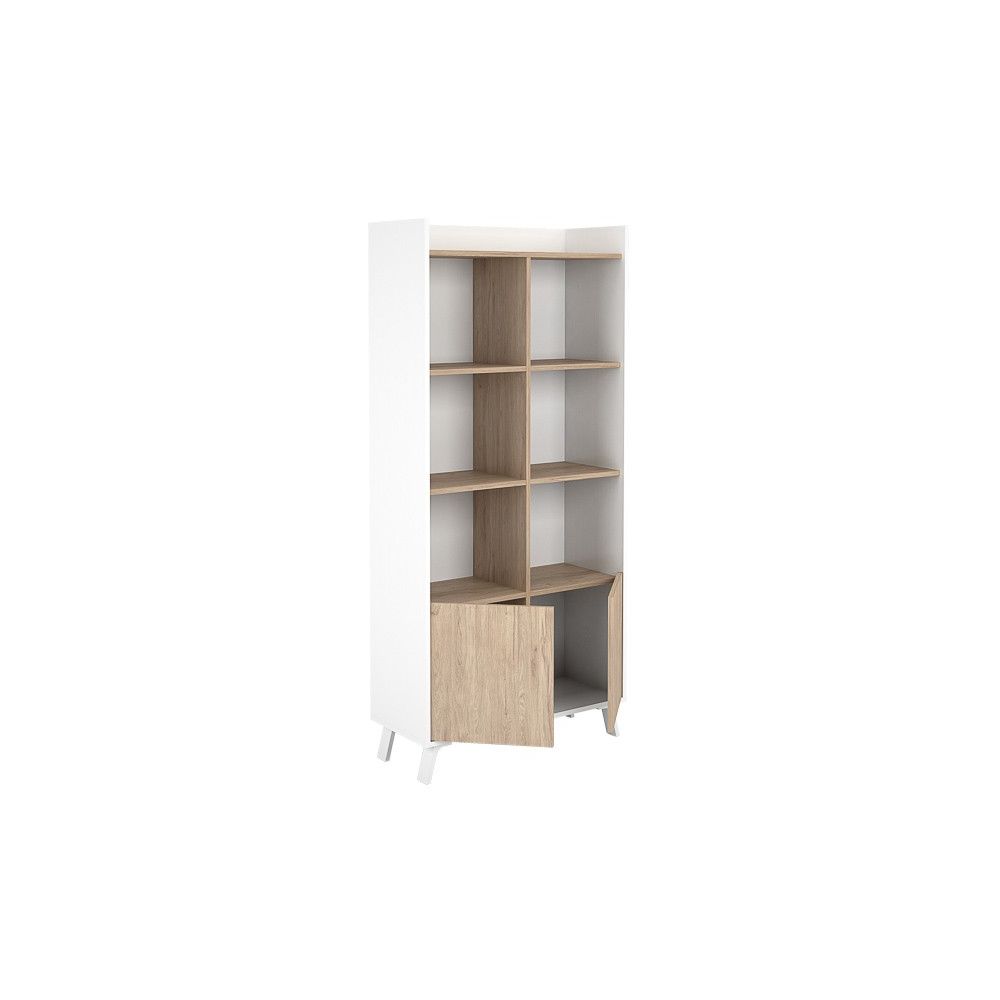 Estantería Decorativa, Librería, Separador Ambientes, Acabado en Roble, 80x171x33,5 cm