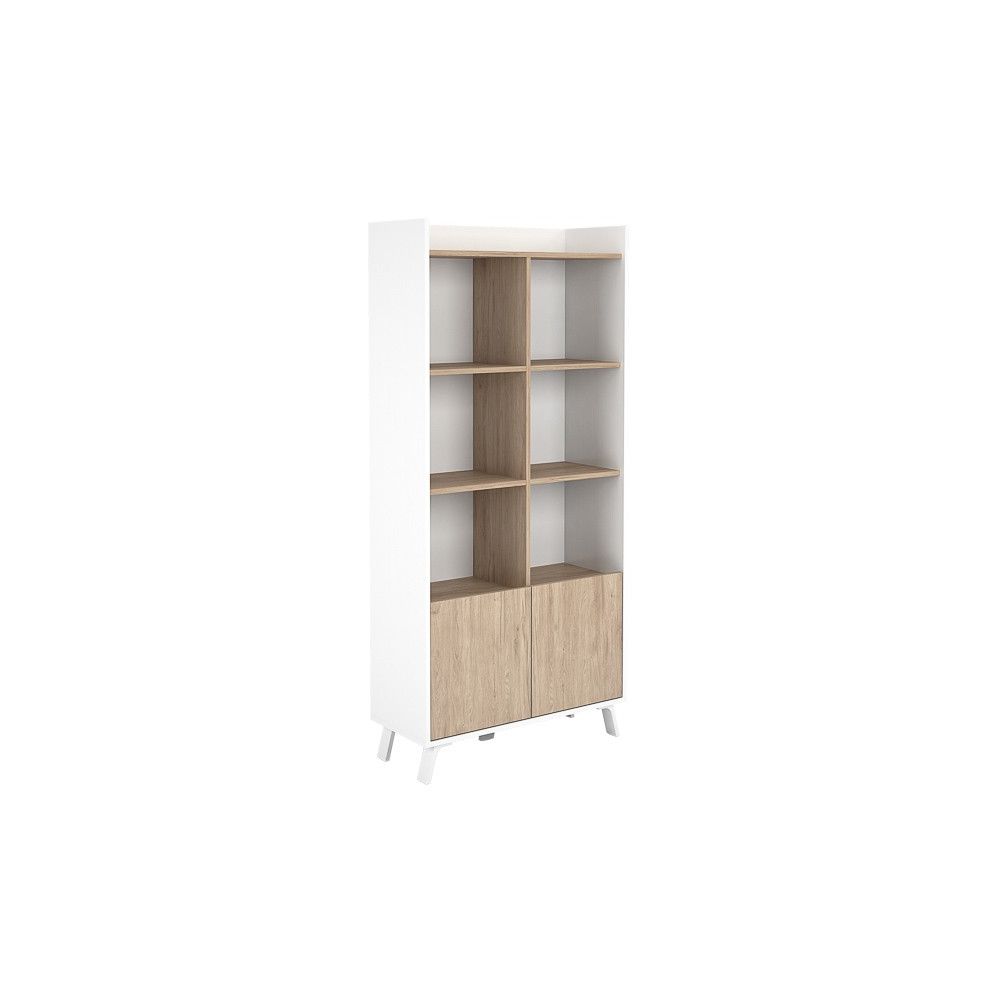 Estantería Decorativa, Librería, Separador Ambientes, Acabado en Roble, 80x171x33,5 cm