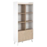 Estantería Decorativa, Librería, Separador Ambientes, Acabado en Roble, 80x171x33,5 cm