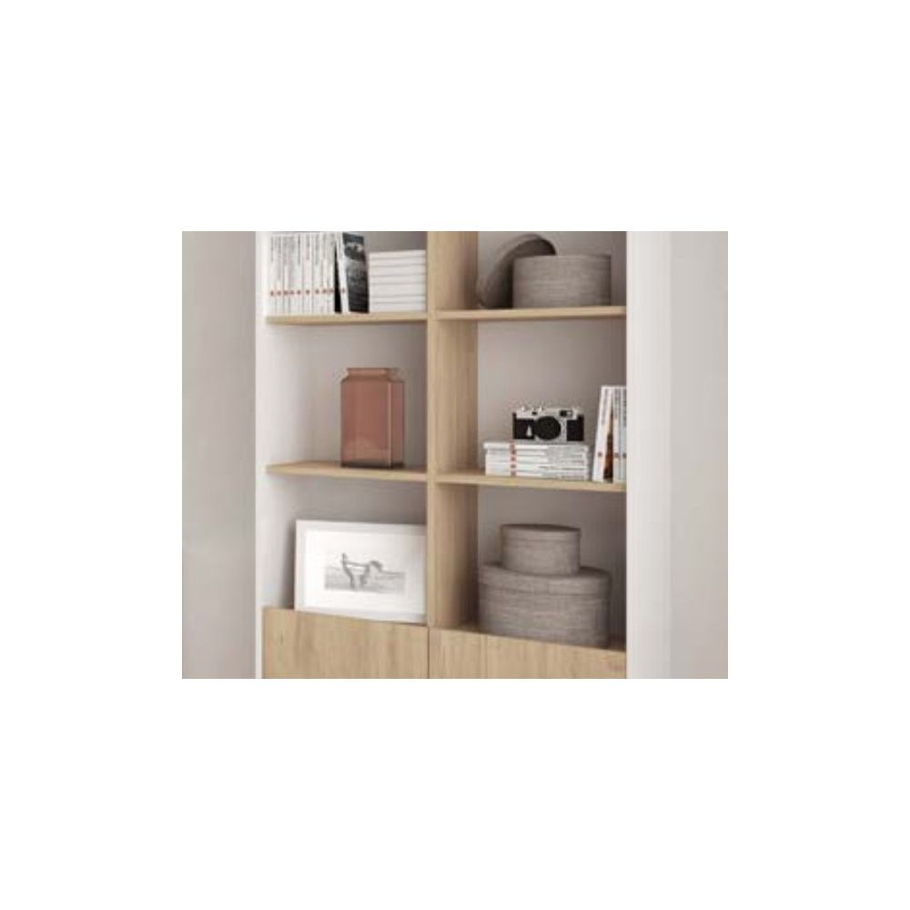 Estantería Decorativa, Librería, Separador Ambientes, Acabado en Roble, 80x171x33,5 cm