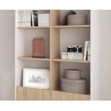 Estantería Decorativa, Librería, Separador Ambientes, Acabado en Roble, 80x171x33,5 cm