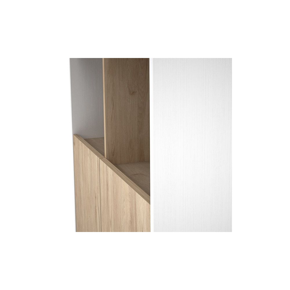 Estantería Decorativa, Librería, Separador Ambientes, Acabado en Roble, 80x171x33,5 cm