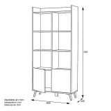 Estantería Decorativa, Librería, Separador Ambientes, Acabado en Roble, 80x171x33,5 cm