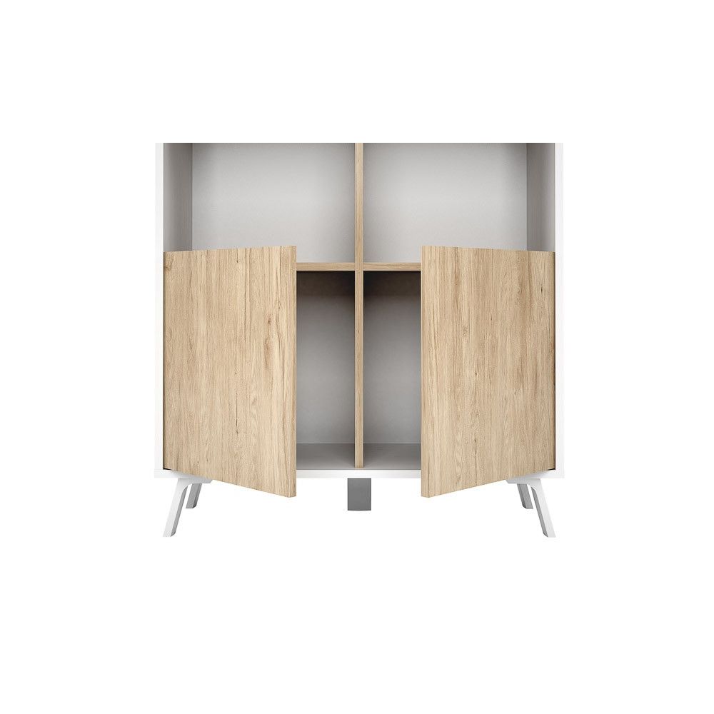 Estantería Decorativa, Librería, Separador Ambientes, Acabado en Roble, 80x171x33,5 cm