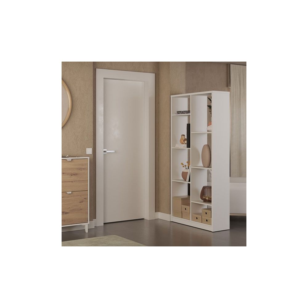 Estantería Alta Salón, Librería, Color Blanco, 180 cm (Alto)