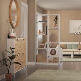 Estantería Alta Salón, Librería, Color Blanco, 180 cm (Alto)