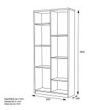 Estantería Alta Salón, Librería, Color Blanco, 180 cm (Alto)