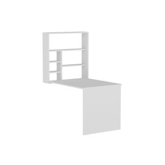 Escritorio Plegable de Pared Blanco 63x90x154 cm – Mesa de Estudio Compacta